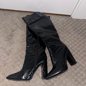 Black Knee-High Boots